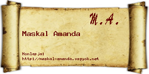 Maskal Amanda névjegykártya